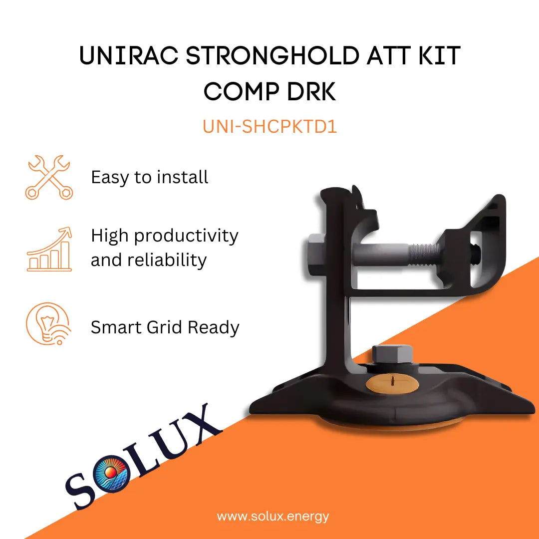 This is an image of Hardware Kit - Unirac Stronghold Attachment Kit Comp DRK